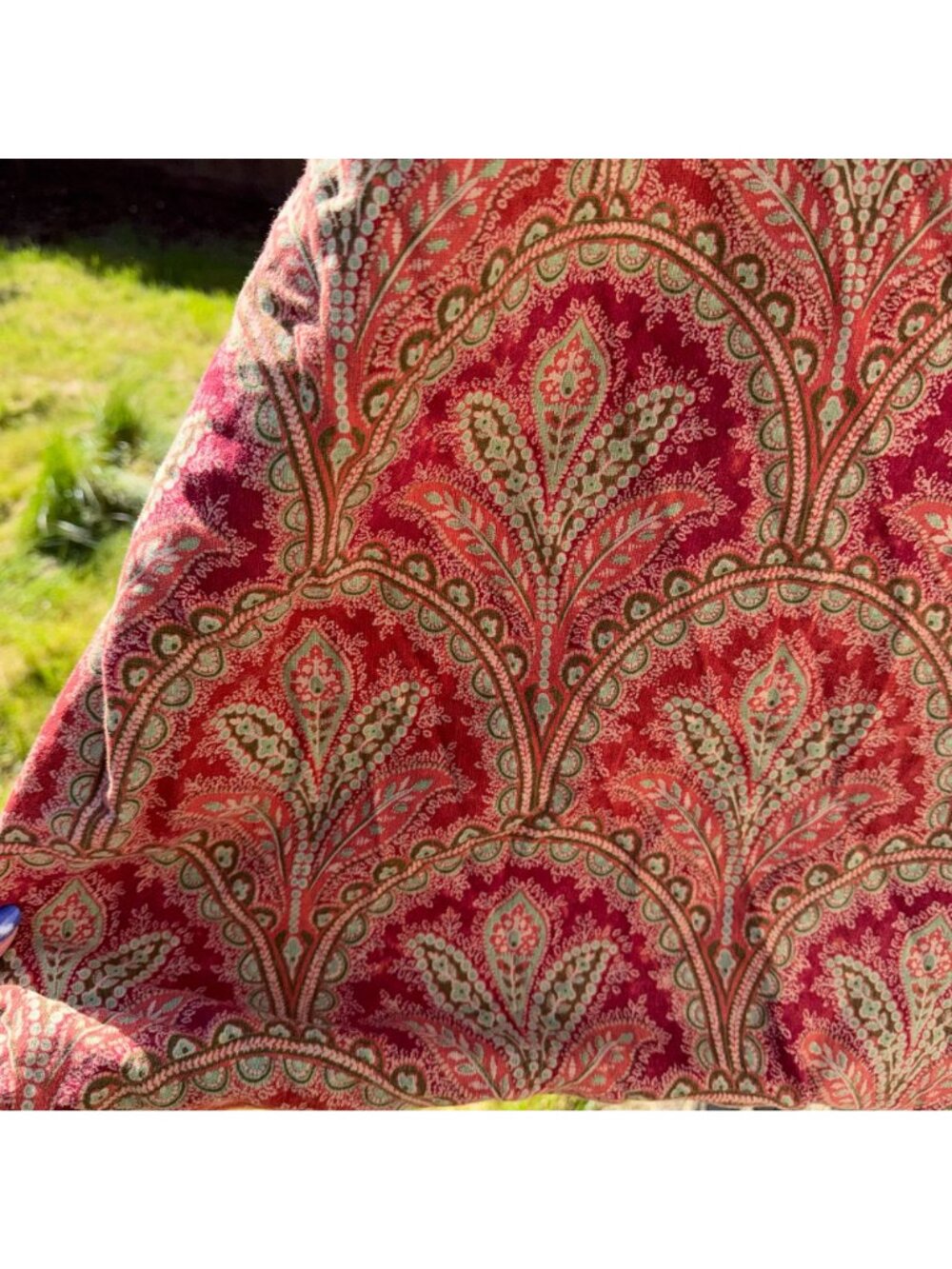Pottery Barn Marcelle Duvet King Red Medallion Paisley Boho Global Shabby Chic - Picture 4 of 7